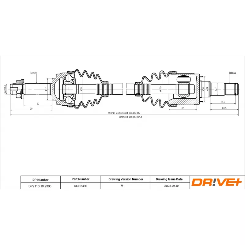 Arbre de transmission Dr!ve+ DP2110.10.2386