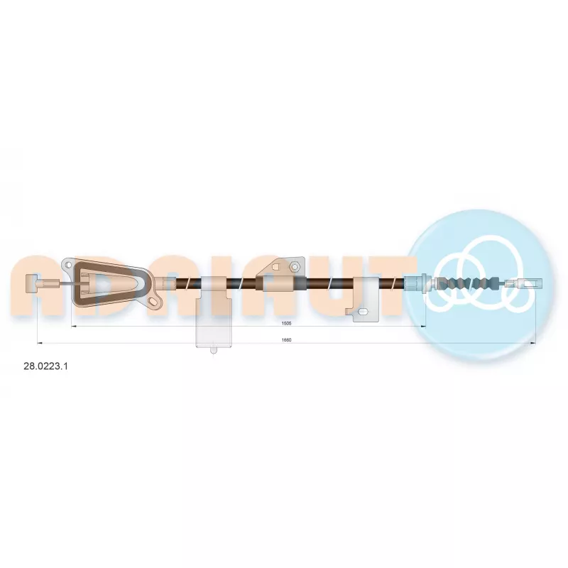 Tirette à câble, frein de stationnement arrière gauche ADRIAUTO 28.0223.1