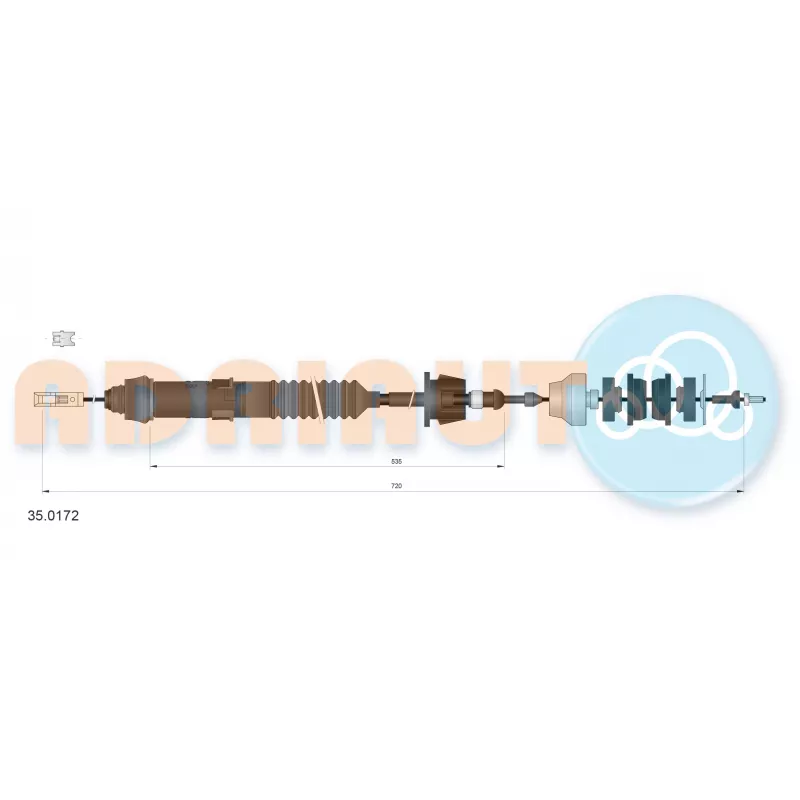 Tirette à câble, commande d'embrayage ADRIAUTO 35.0172