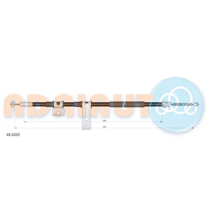 Tirette à câble, frein de stationnement arrière droit ADRIAUTO 48.0205