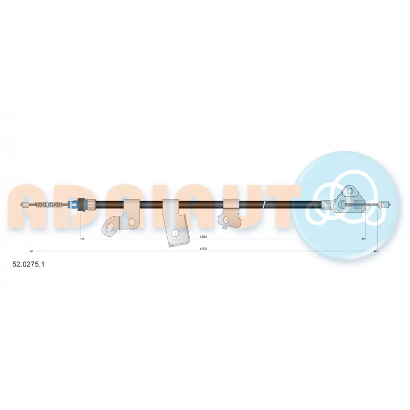 Tirette à câble, frein de stationnement arrière droit ADRIAUTO 52.0275.1