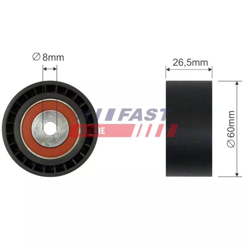Poulie de tension, courroie trapézoïdale à nervures FAST FT44562