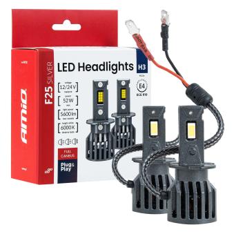 Ampoules LED pour voiture F25 SILVER FULL CANBUS 52W H3 12V 24V - AMIO 04702