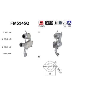 Filtre à particules / à suie, échappement AS FM5345Q