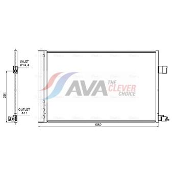 Condenseur, climatisation AVA QUALITY COOLING JE5090D