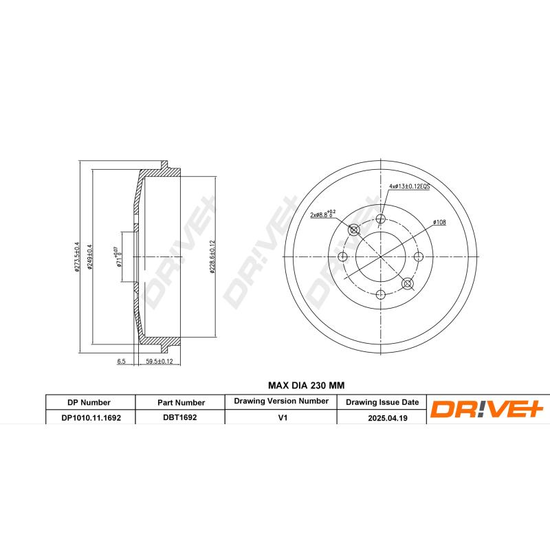 Tambour de frein Dr!ve+ DP1010.11.1692 - Visuel 2