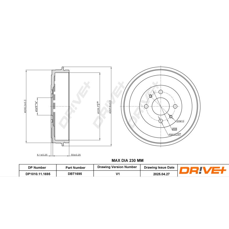Tambour de frein Dr!ve+ DP1010.11.1695 - Visuel 2