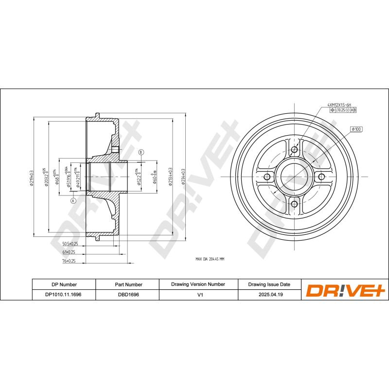 Tambour de frein Dr!ve+ DP1010.11.1696 - Visuel 2