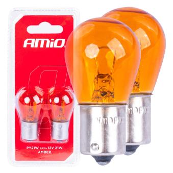 Ampoules halogènes PY21W BA15S 12V ORANGE 2 pcs. blister -/03352 AMIO 04354