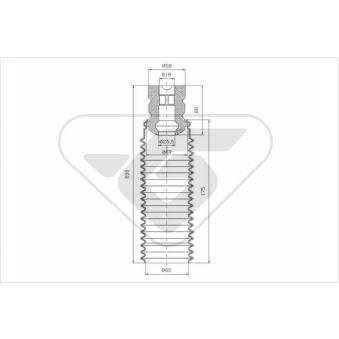 Kit de protection contre la poussière, amortisseur HUTCHINSON KP057