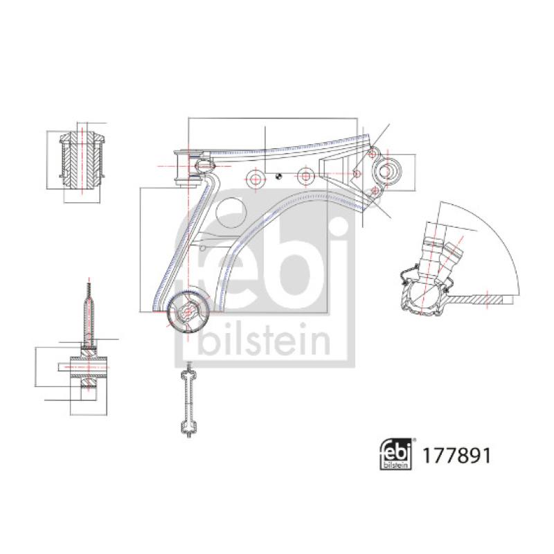 Triangle ou bras de suspension (train avant) FEBI BILSTEIN 177891 - Visuel 1