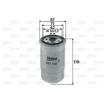 Filtre à carburant VALEO 587746