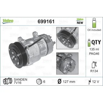 Compresseur, climatisation VALEO 699161