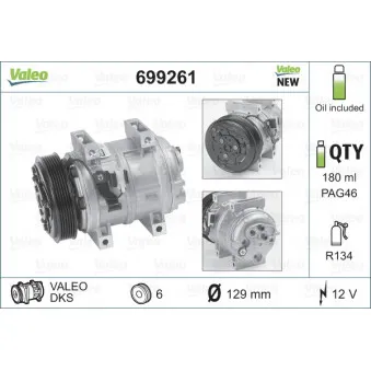 Compresseur, climatisation VALEO 699261