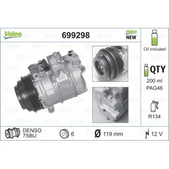 Compresseur, climatisation VALEO 699298