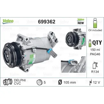 Compresseur, climatisation VALEO 699362