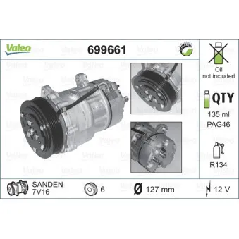 Compresseur, climatisation VALEO 699661