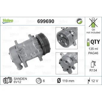 Compresseur, climatisation VALEO 699690