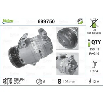 Compresseur, climatisation VALEO 699750
