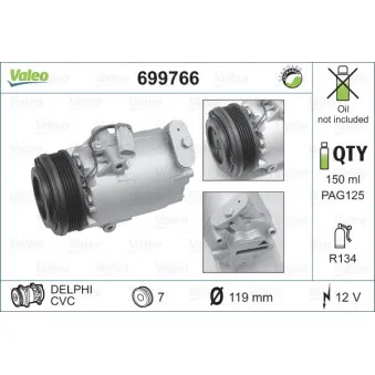 Compresseur, climatisation VALEO 699766