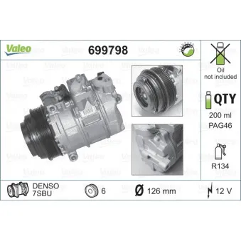 Compresseur, climatisation VALEO 699798