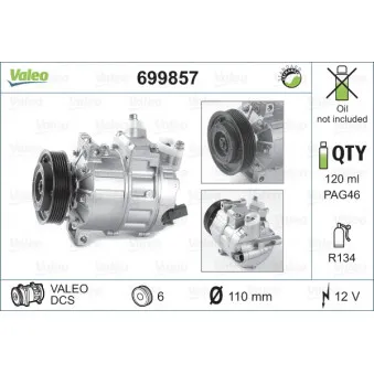 Compresseur, climatisation VALEO 699857