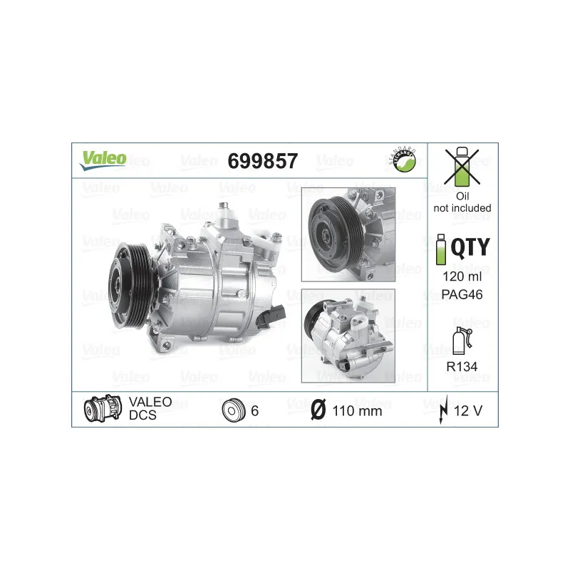 Compresseur, climatisation VALEO 699857