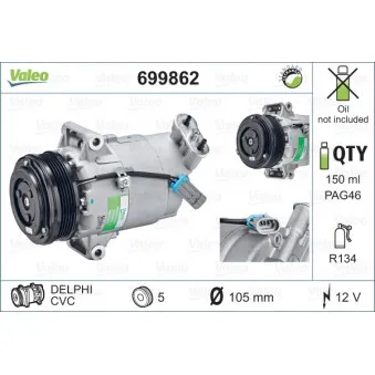 Compresseur, climatisation VALEO 699862