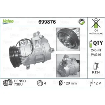 Compresseur, climatisation VALEO 699876