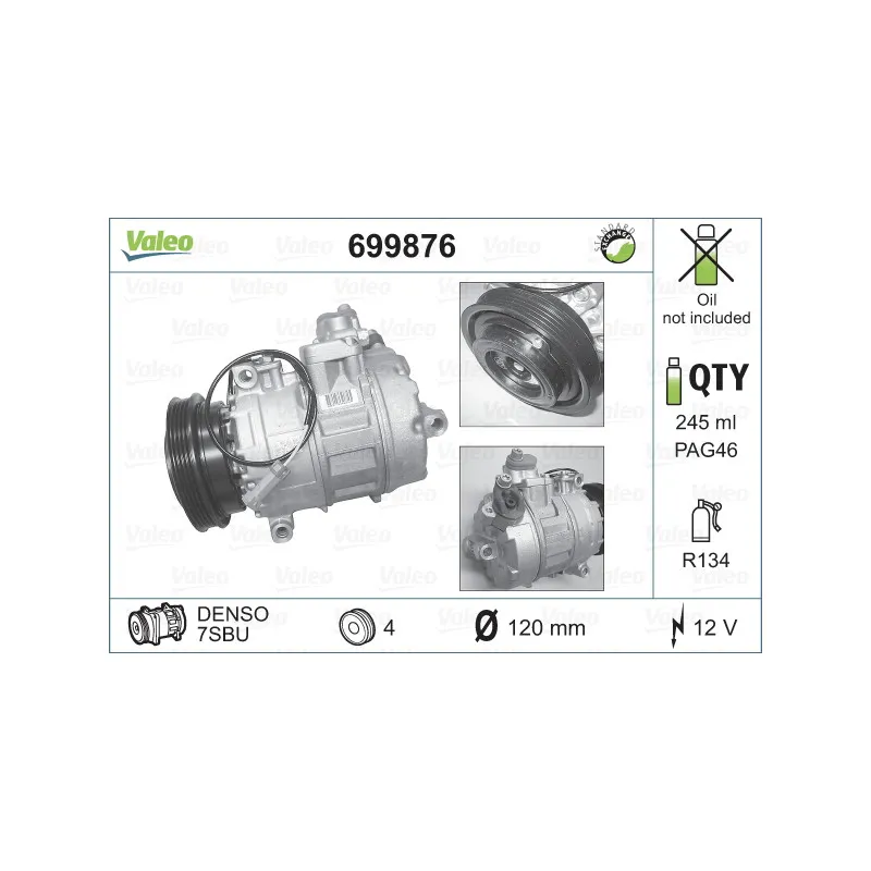 Compresseur, climatisation VALEO 699876