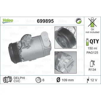 Compresseur, climatisation VALEO 699895