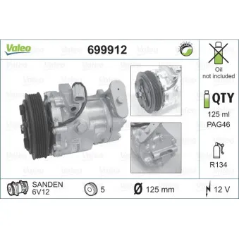 Compresseur, climatisation VALEO 699912
