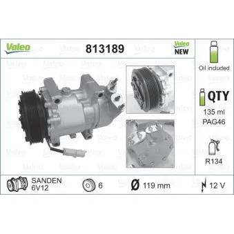 Compresseur, climatisation VALEO 813189
