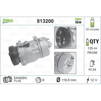 Compresseur, climatisation VALEO 813200