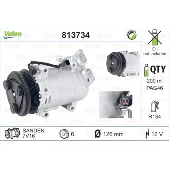 Compresseur, climatisation VALEO 813734