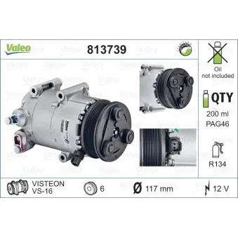 Compresseur, climatisation VALEO 813739