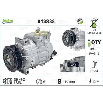 Compresseur, climatisation VALEO 813838