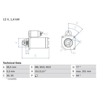 Démarreur BOSCH 0 986 022 800