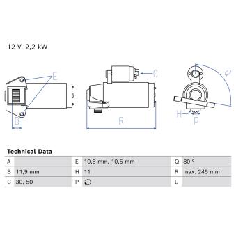 Démarreur BOSCH 0 986 026 630