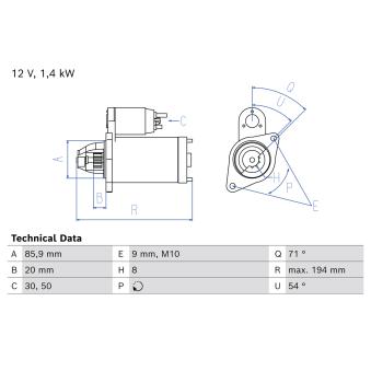 Démarreur BOSCH 0 986 028 060