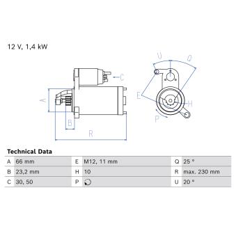 Démarreur BOSCH 0 986 029 310
