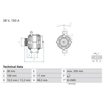 Alternateur BOSCH 0 986 087 500