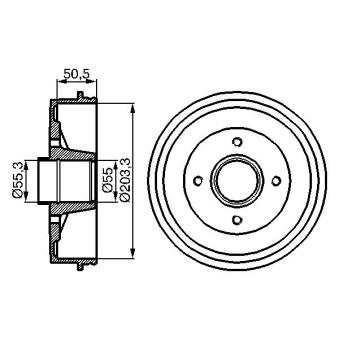 Tambour de frein BOSCH 0 986 477 108