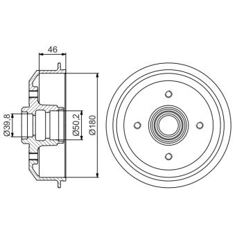 Tambour de frein BOSCH 0 986 477 150