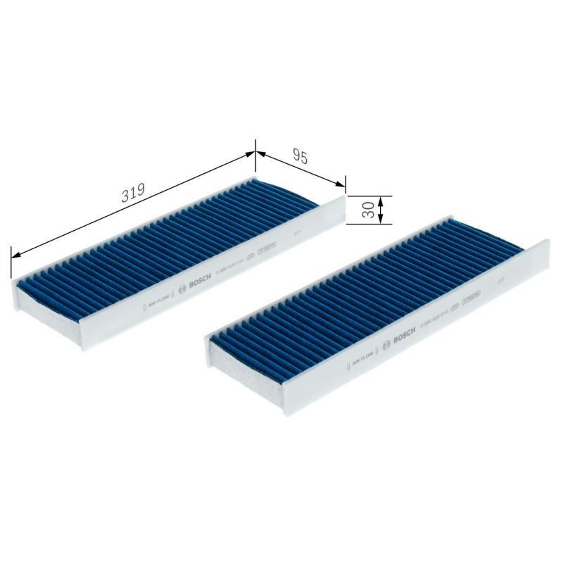 Filtre, air de l'habitacle BOSCH 0 986 628 610 - Visuel 1
