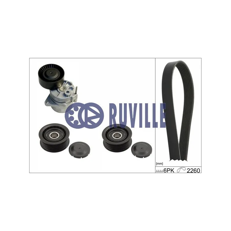Jeu de courroies trapézoïdales à nervures RUVILLE 5512380