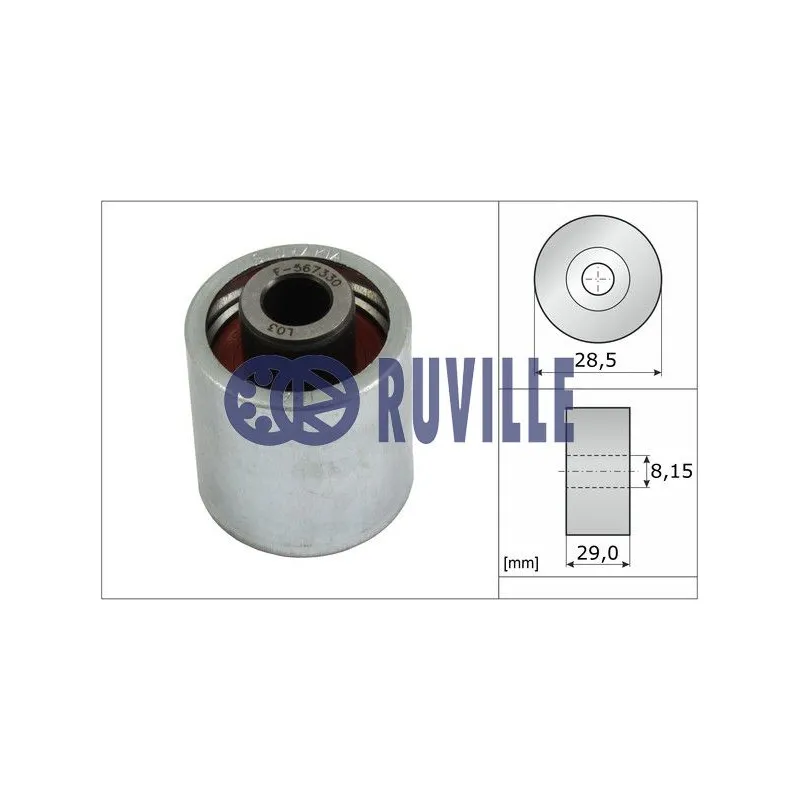 Poulie renvoi/transmission, courroie de distribution RUVILLE 55773