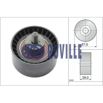 Poulie renvoi/transmission, courroie de distribution RUVILLE 55851