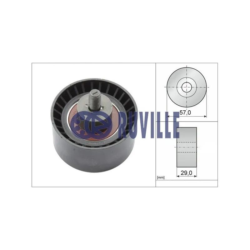 Poulie renvoi/transmission, courroie de distribution RUVILLE 55851