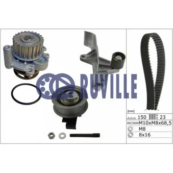 Pompe à eau + kit de courroie de distribution RUVILLE